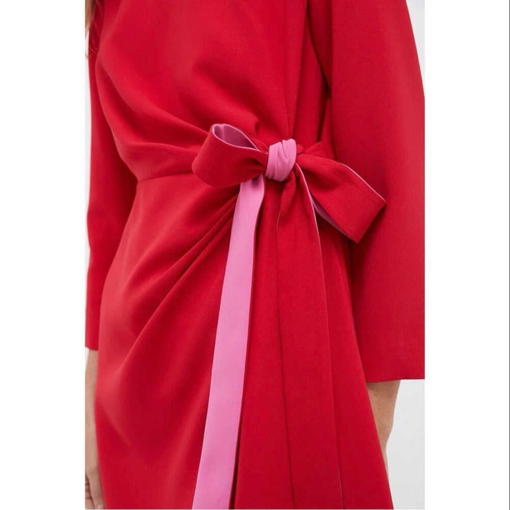 Tuckernuck | Romantic Poppy Hot Pink Sienna Mini Dress Tie Wrap Bow ~ NWT Medium - Picture 5 of 14
